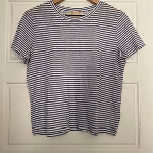 Micheal Kors blue and white striped t-shirt